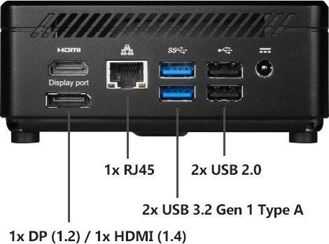 Стационарный компьютер MSI Intel® Core™ i7-10510U Processor (8 MB Cache), Intel (Integrated)