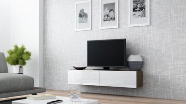 TV staliukas Cama Meble Vigo 140 Latte/White Gloss, 1400x300x400 mm