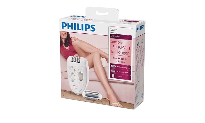 Epilators Philips Satinelle Essential HP6423/00, balta/daudzkrāsaina