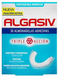 Protezų pamušalai Algasiv Triple Action Denture Fixative Seals, baltas