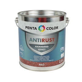 Krāsa Pentacolor Anti Rust Hammered, 2.5 l, sarkana