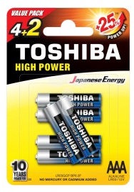 Toshiba High Power Batteries AAA x6