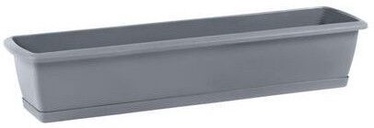 Prosperplast Balcony Flower Box With Plate Grey 80cm