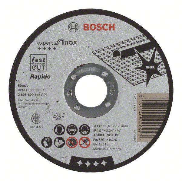Griešanas disks Bosch, 115 mm x 1 mm x 22.23 mm