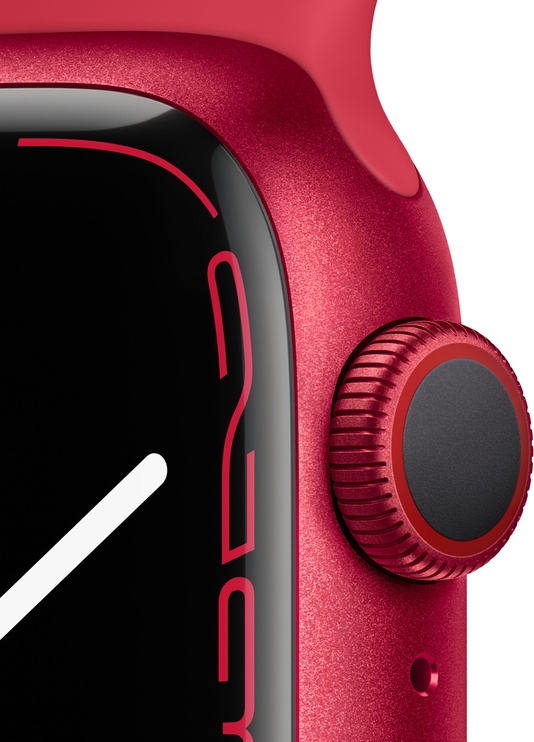 Viedais pulkstenis Apple Watch Series 7 GPS + Cellular, 41mm RED Aluminium Case with RED Sport Band - Regular, sarkana