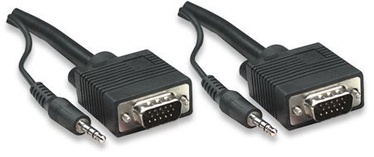 Manhattan Cable VGA x2 to Jack 3.5mm x2 Black 4.5m