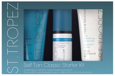 St. Tropez Self Tan Starter Kit Moisturiser 75ml + Bronzing Mousse 50ml + Tan Enancing Polish 75ml + Applicator Mitt