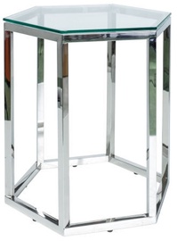 Kafijas galdiņš Signal Meble Modern Lawa Conti, caurspīdīga/sudraba, 490x410x500 mm