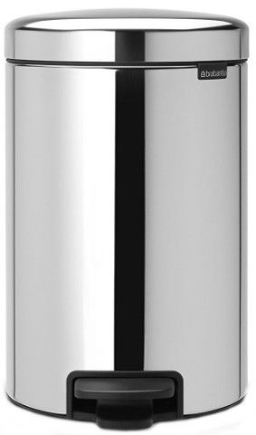 Мусорное ведро Brabantia NewIcon, серебристый/черный/серый, 12 л, 40 см x 24 см