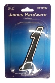 Durvju numurs James Hardware NP15080C, 150 mm, plastmasa, melna