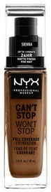 Tonālais krēms NYX Can't Stop Won't Stop CSWSF17.5 Sienna, 30 ml