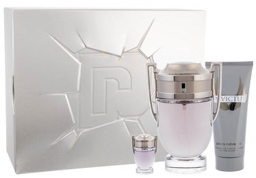 Paco Rabanne Invictus 100ml EDT + 100ml Shower Gel + 10ml EDT New Design