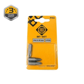 Набор битов для отверток Forte Tools BT03-25PH2, PH2, 25 мм, 3 шт.