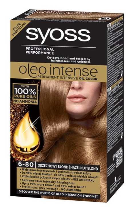 Kраска для волос Syoss Oleo Intense, Hazelnut Blond, Hazelnut Blond 6-80, 50 мл