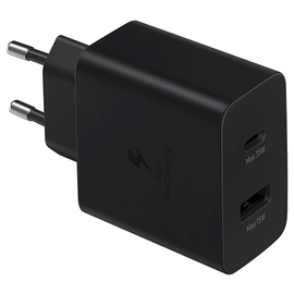 Зарядное устройство Samsung EP-TA220NBEGEU, USB Type C/USB Type A, 0.0873 м, черный, 35 Вт