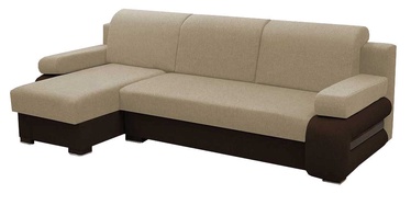 Stūra dīvāns Idzczak Meble Grey Beige/Brown, kreisais, 260 x 140 x 72 cm
