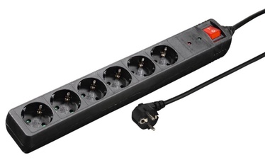 Hama Power Strip 6 Outlet 1.4m Black