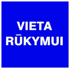 Smoking Area Sign Sticker 135x135mm Blue/White