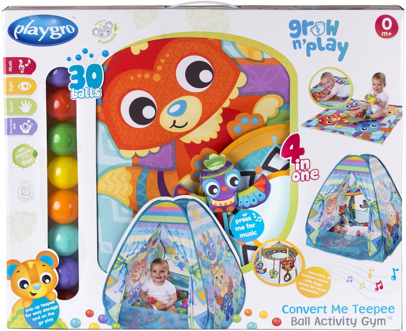 Spēļu manēža ar bumbiņām Playgro 0187626, 80 cm x 80 cm