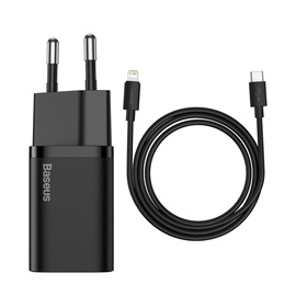 Зарядное устройство Baseus, Apple Lightning, 1 м, черный, 20 Вт