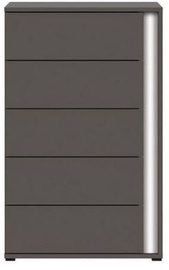 Black Red White Graphic Chest Of Drawers Right Graphite/White