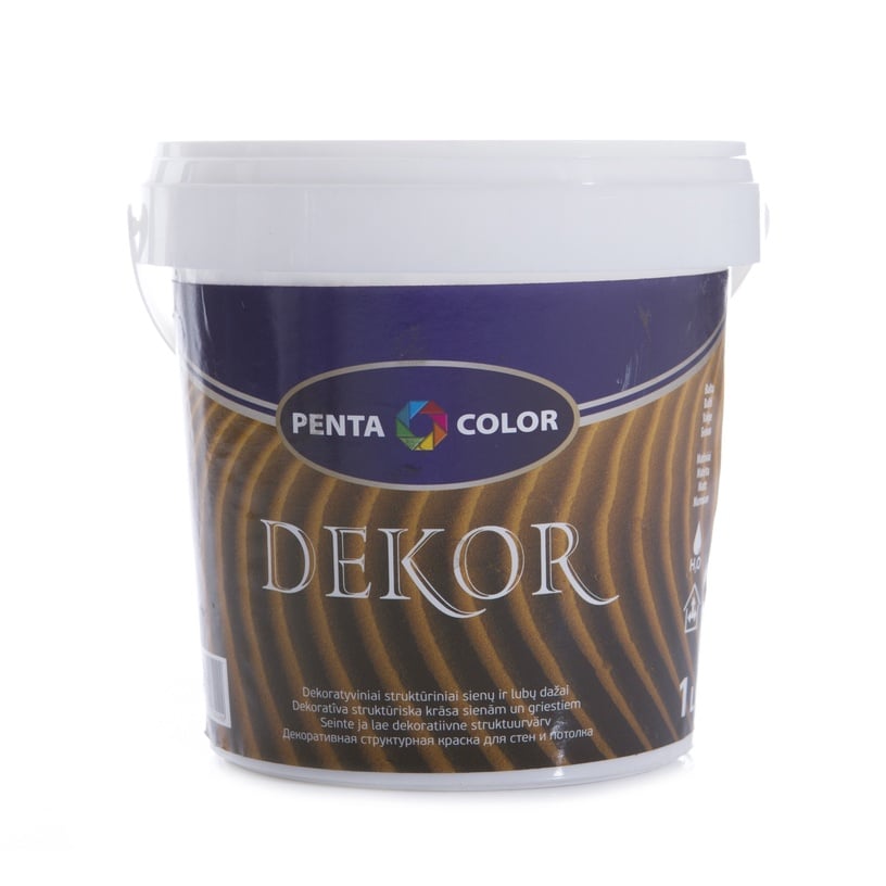 Дисперсионные структурные краски Pentacolor Decor, белый, 1 л