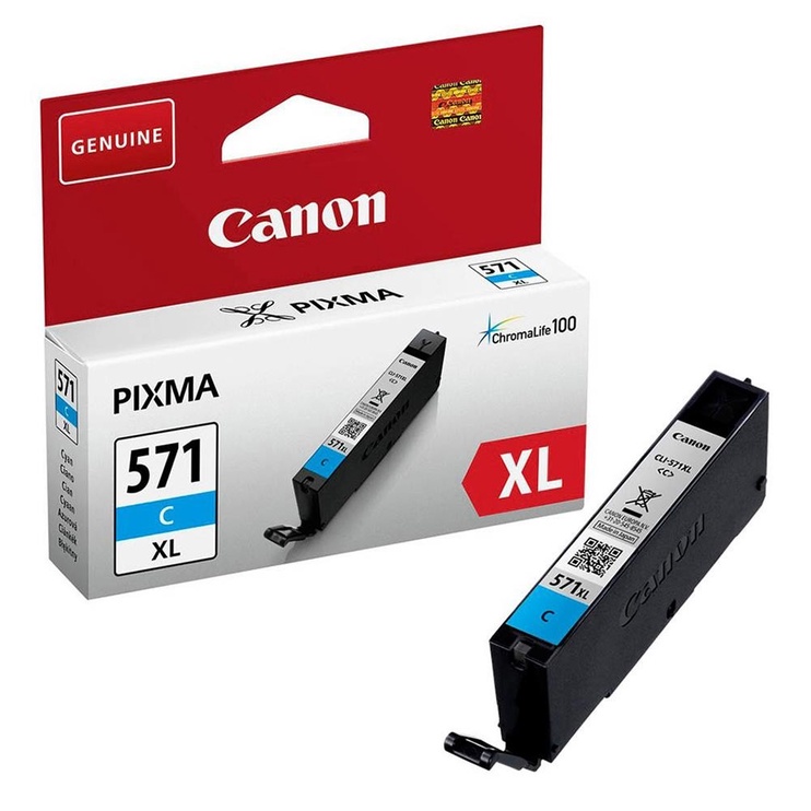 Tintes printera kasetne Canon CLI-571C XL Cyan, zila, 11 ml