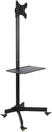 Televizoriaus laikiklis Techly Trolley Floor Stand With Shelf 19 -37'' Black