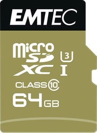 Atmiņas karte Emtec 64GB Speedin Micro SDHC UHS-I Class10
