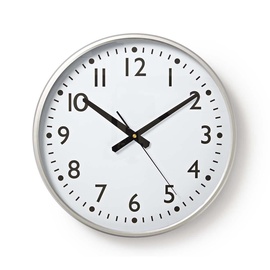 Pulkstenis Nedis Circular, balta, plastmasa, 38 cm