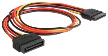 Laidas Delock SATA 15 pin male, SATA 15 pin female, 0.5 m, raudona