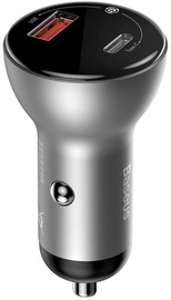 Baseus USB/USB Type-C Car Charger 45W Silver