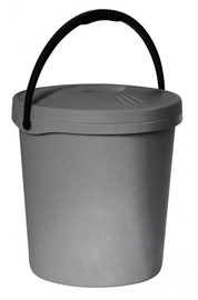 Plast Team Bucket With Lid 30.4x30.4x33.6cm 16l Grey