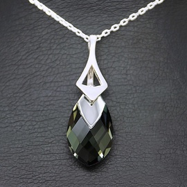 Diamond Sky Pendant Baroque II Black Diamond Light Chrome With Crystals From Swarovski