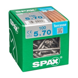Koka skrūve Spax T25, 5 x 70 mm, balta, 100 gab.