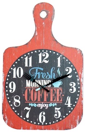 Home4you Wall Clock Coffee 28x44cm Red Wood