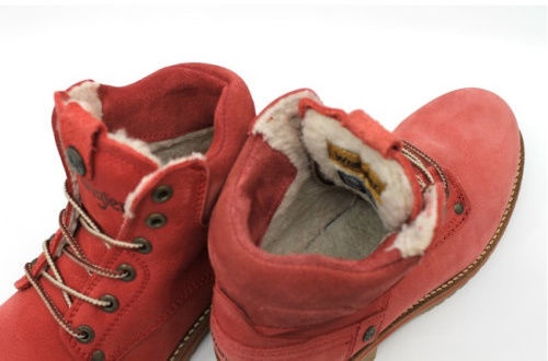 red leather winter boots