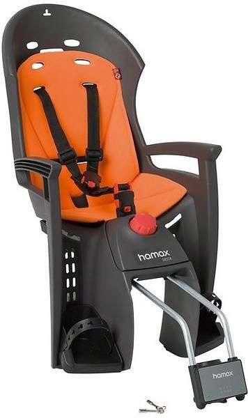Детское кресло для велосипеда Hamax Siesta With Lockable Bracket 552502, oранжевый/серый, задняя