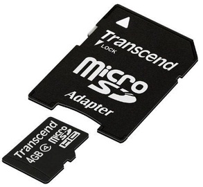 Mälukaart Transcend 4GB Micro SDHC Class 4 + Adapter