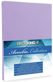 Простыня DecoKing Amelia Violet, 180x200 см, на резинке