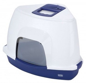 Кошачий туалет Europet Bernina Medio Blue, синий/белый, закрытый, 560 x 380 x 400 мм