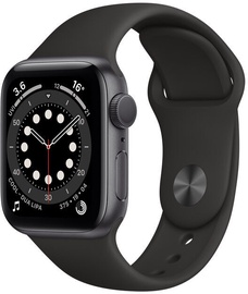 Išmanusis laikrodis Apple Watch Series 6 GPS LTE + Cellular, 40mm Aluminum Black Sport Band, pilka