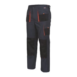 Рабочие штаны Sara Workwear King 11-511, черный/oранжевый, хлопок/полиэстер, XXL размер