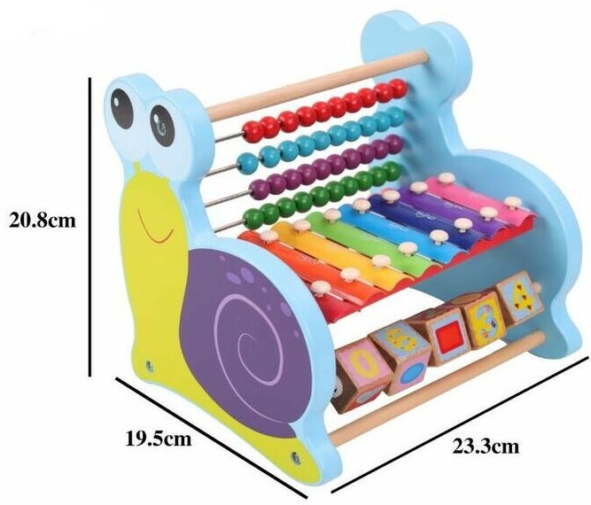 Развивающая игра Malowany Las Wooden Abacus Snail 9704919, 20.8 см, синий