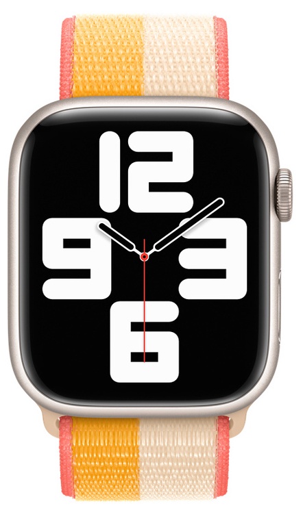 Ремешок Apple 45mm Maize/White Sport Loop - Regular, белый/желтый
