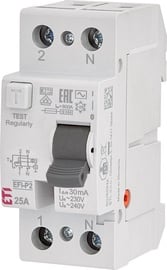 Srovės nuotėkio relė EFI-P2, 25A, 10kA, 30mA AC, 1P+N