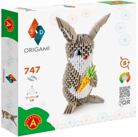 Papīra figūru izgatavošanas komplekts Alexander 3D Origami Rabbit 25576, brūna/balta/zaļa