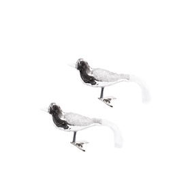 Ziemassvētku eglītes rotaļlieta Birds Silver, 2 gab.