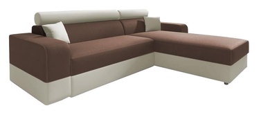 Stūra dīvāns Idzczak Meble Infinity Lux Brown/Beige, labais, 184 x 184 x 95 cm