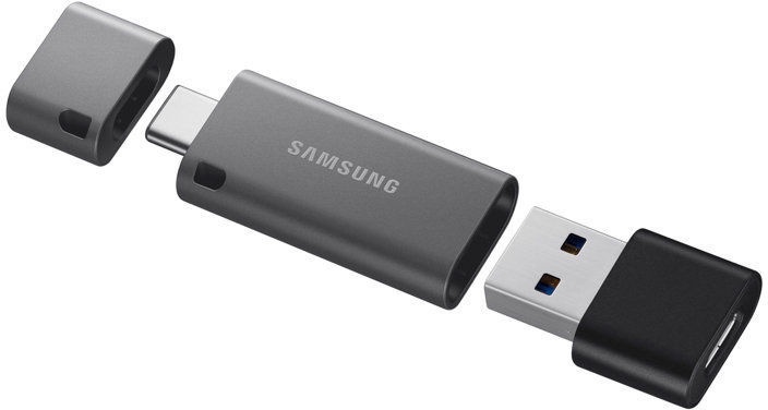 USB atmintinė Samsung DUO Plus, juoda/pilka, 128 GB